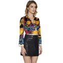 Xtreme Skateboard Graffiti Long Sleeve Tie Back Satin Wrap Top View3