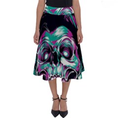 Anarchy Skull And Birds Perfect Length Midi Skirt by Sarkoni