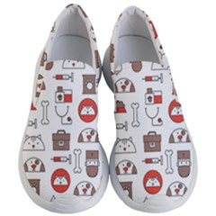Vector Thin Line Art Vet Seamless Pattern Women s Lightweight Slip Ons by Bedest