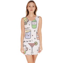Drinks Cocktails Doodles Coffee Bodycon Dress by Apen