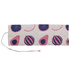 Fruits Halves Pattern Design Roll Up Canvas Pencil Holder (m) by Apen