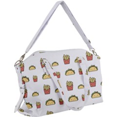 Fries Taco Pattern Fast Food Canvas Crossbody Bag by Apen