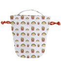 Fries Taco Pattern Fast Food Drawstring Bucket Bag View2