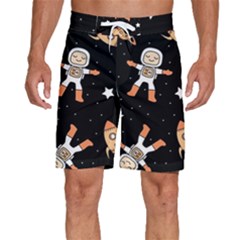 Astronaut Space Rockets Spaceman Men s Beach Shorts by Ravend