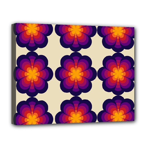 Flower Pattern Design Seamless Canvas 14  X 11  (stretched) by Ravend