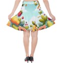 Fruits Sweet Papaya Orange Pattern Velvet High Waist Skirt View2