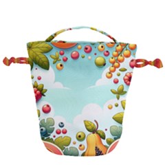 Fruits Sweet Papaya Orange Pattern Drawstring Bucket Bag by Ravend