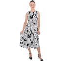 Seamless Pattern With Black White Doodle Dogs Midi Tie-Back Chiffon Dress View1