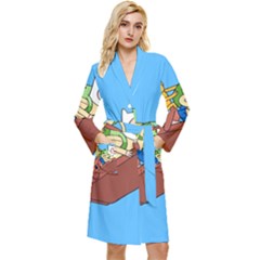 Cartoon Adventure Time Jake And Finn Long Sleeve Velvet Robe by Sarkoni