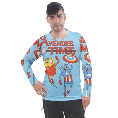 Adventure Time Avengers Age Of Ultron Men s Pique Long Sleeve T-shirt by Sarkoni