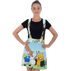 Adventure Time Finn And Jake Cartoon Network Parody Velvet Suspender Skater Skirt by Sarkoni