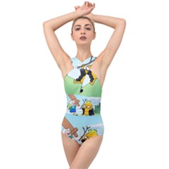 Adventure Time Finn And Jake Cartoon Network Parody Cross Front Low Back Swimsuit by Sarkoni