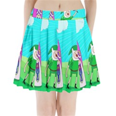 Adventure Time The Legend Of Zelda Parody Pleated Mini Skirt by Sarkoni