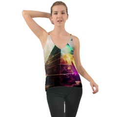 Tropical Forest Jungle Ar Colorful Midjourney Spectrum Trippy Psychedelic Nature Trees Pyramid Chiffon Cami by Sarkoni