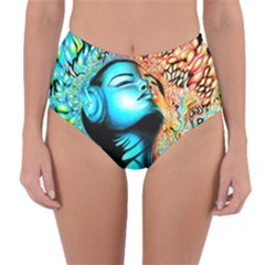 Color Detail Dream Fantasy Neon Psychedelic Teaser Reversible High-waist Bikini Bottoms by Sarkoni