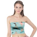 Beach Surfing Surfers With Surfboards Surfer Rides Wave Summer Outdoors Surfboards Seamless Pattern Tube Top View1