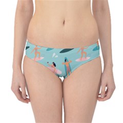 Beach Surfing Surfers With Surfboards Surfer Rides Wave Summer Outdoors Surfboards Seamless Pattern Hipster Bikini Bottoms by Bedest