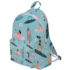 Beach Surfing Surfers With Surfboards Surfer Rides Wave Summer Outdoors Surfboards Seamless Pattern The Plain Backpack by Bedest