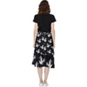 Crane Pattern Frill Hi Low Chiffon Skirt View2