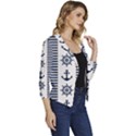 Nautical Seamless Pattern Vector Illustration Women s Casual 3/4 Sleeve Spring Jacket View3