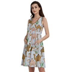 Camels Cactus Desert Pattern Sleeveless Dress With Pocket by Hannah976