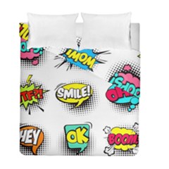 Set Colorful Comic Speech Bubbles Duvet Cover Double Side (full/ Double Size) by Hannah976