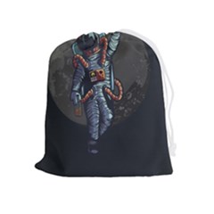 Illustration Drunk Astronaut Drawstring Pouch (xl) by Bedest