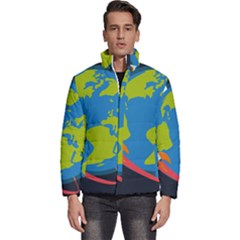 Spaceship Design Men s Puffer Bubble Jacket Coat by Bedest