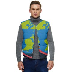 Spaceship Design Men s Button Up Puffer Vest	 by Bedest