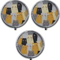 Seamless Pattern Cute Cat Cartoons Mini Round Pill Box (Pack of 3) View1