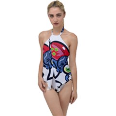 Bug Black Insect Animal Go With The Flow One Piece Swimsuit by Sarkoni
