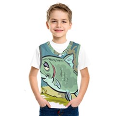 Fish Hook Worm Bait Water Hobby Kids  Basketball Tank Top by Sarkoni