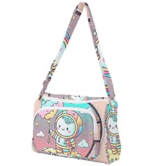 Boy Astronaut Cotton Candy Front Pocket Crossbody Bag by Bedest