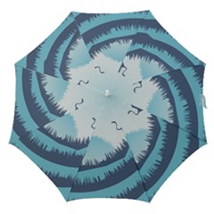 Swan Flying Bird Wings Waves Grass Straight Umbrellas by Bedest