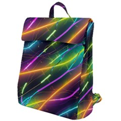 Vibrant Neon Dreams Flap Top Backpack by essentialimage