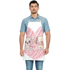 Dog Cat Animal Pet Heart Love Kitchen Apron by Sarkoni