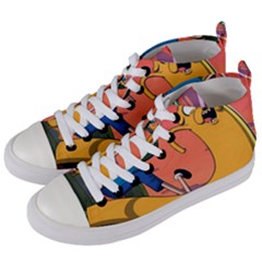 Finn And Jake Adventure Time Bmo Cartoon Women s Mid-top Canvas Sneakers by Bedest