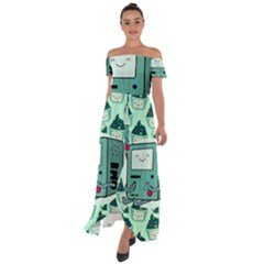 Adventure Time Bmo Off Shoulder Open Front Chiffon Dress by Bedest
