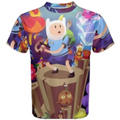 Cartoon Adventure Time Finn Princess Bubblegum Lumpy Space Men s Cotton T-shirt by Bedest
