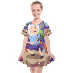 Cartoon Adventure Time Finn Princess Bubblegum Lumpy Space Kids  Smock Dress by Bedest