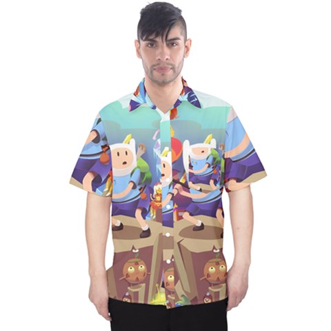 Cartoon Adventure Time Finn Princess Bubblegum Lumpy Space Men s Hawaii Shirt by Bedest