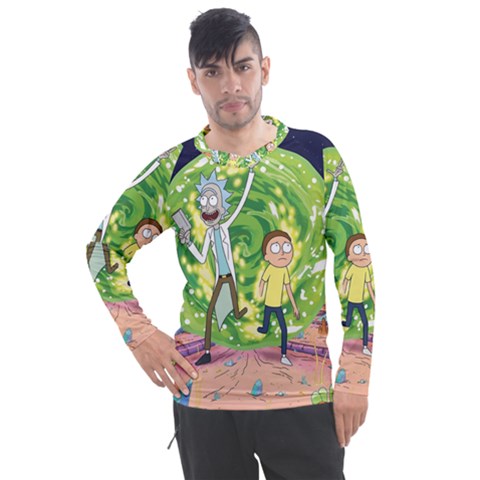 Rick And Morty Adventure Time Cartoon Men s Pique Long Sleeve T-shirt by Bedest