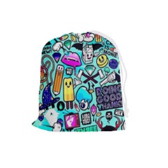 Graffiti Pop Art Crazy Retro Drawstring Pouch (large) by Bedest