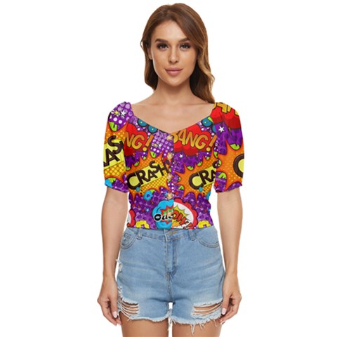 Crash Bang Adventure Time Art Boom Graffiti Button Up Blouse by Bedest
