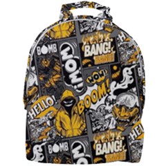 Boom Bang Art Crazy Drawing Graffiti Hello Retro Sayings Yellow Mini Full Print Backpack by Bedest