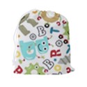 Seamless Pattern Vector With Funny Robots Cartoon Drawstring Pouch (2XL) View2