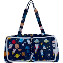 Big Set Cute Astronauts Space Planets Stars Aliens Rockets Ufo Constellations Satellite Moon Rover V Multi Function Bag by Hannah976