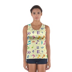 Seamless Pattern Musical Note Doodle Symbol Sport Tank Top  by Hannah976