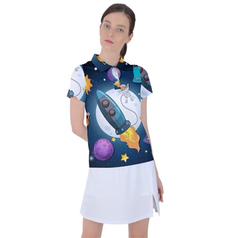 Spaceship Astronaut Space Women s Polo T-shirt by Hannah976