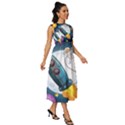 Spaceship Astronaut Space Sleeveless Round Neck Midi Dress View3